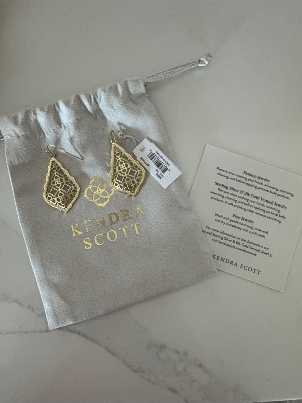 Kendra Scott Addie Gold Filigree Teardrop Earrings